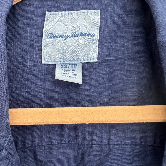 Tommy Bahama Two Palms Raw Edge Linen Jacket Navy - Picture 2 of 4
